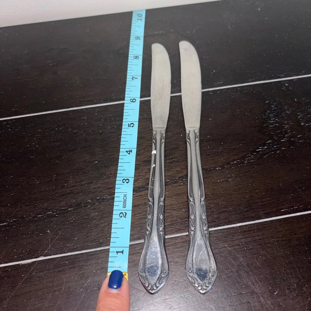Stanley Roberts Rogers Co AUBERGE Pattern Stnlss Steel Dinner Knives Set‎ of 2